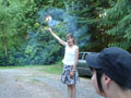 Mary with Sparkler and Sandy