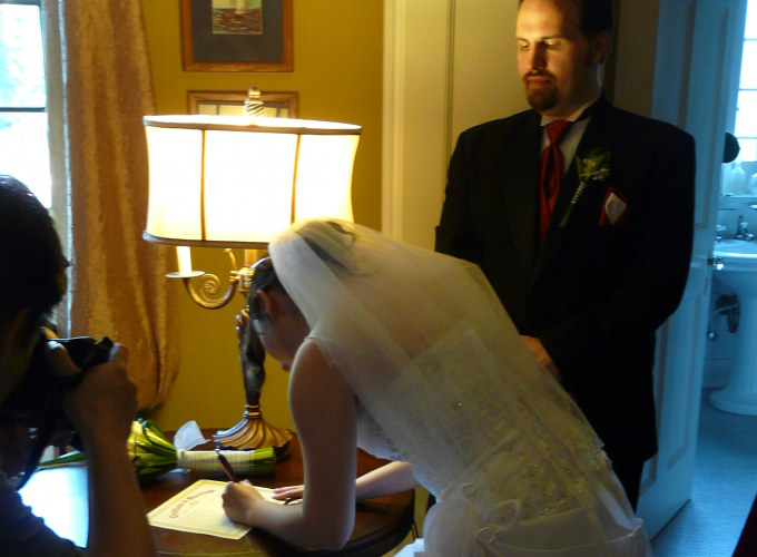 Bride Signing