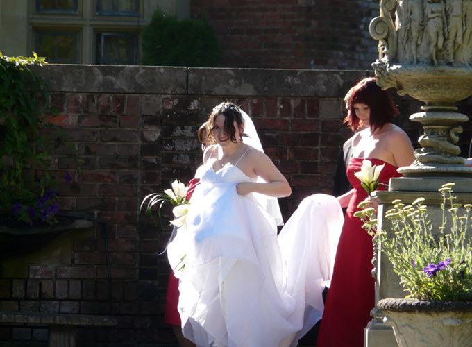 Bride turning